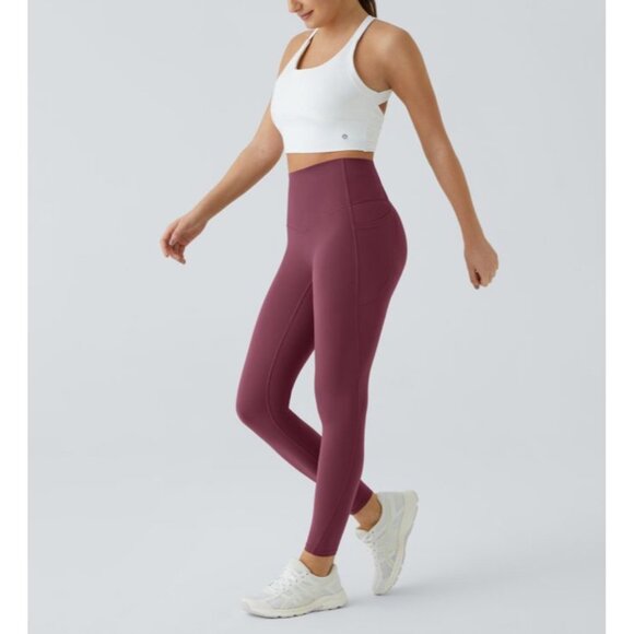 Halara So Cinched Tummy Control Shaping UltraSculpt Leggings Pockets Sz Large Fu - Picture 9 of 13